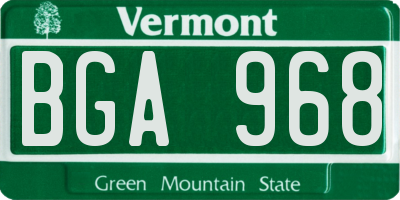 VT license plate BGA968