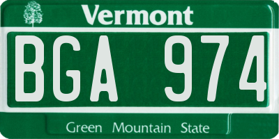 VT license plate BGA974