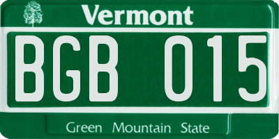 VT license plate BGB015
