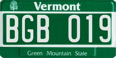 VT license plate BGB019