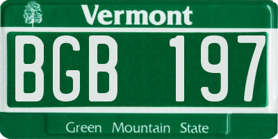 VT license plate BGB197
