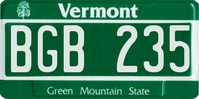 VT license plate BGB235