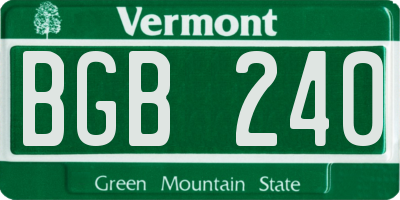 VT license plate BGB240