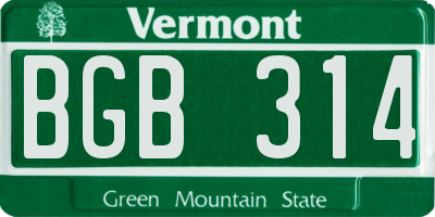 VT license plate BGB314