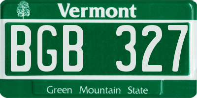 VT license plate BGB327