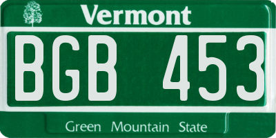 VT license plate BGB453