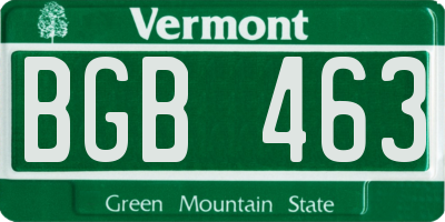 VT license plate BGB463