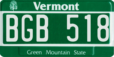 VT license plate BGB518