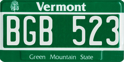 VT license plate BGB523