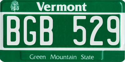 VT license plate BGB529