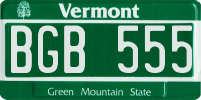 VT license plate BGB555
