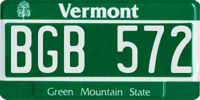 VT license plate BGB572