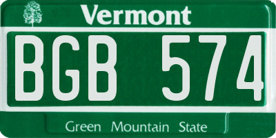 VT license plate BGB574