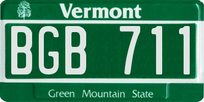 VT license plate BGB711