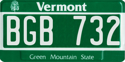 VT license plate BGB732