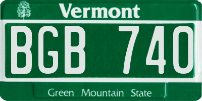 VT license plate BGB740