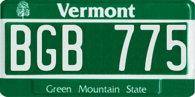 VT license plate BGB775
