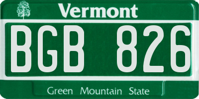 VT license plate BGB826