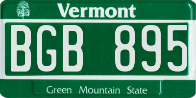 VT license plate BGB895