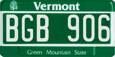 VT license plate BGB906
