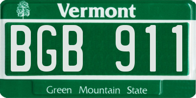 VT license plate BGB911