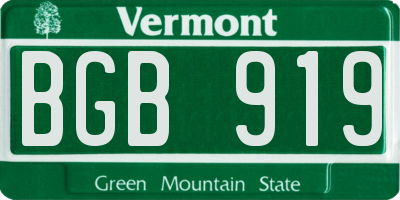 VT license plate BGB919