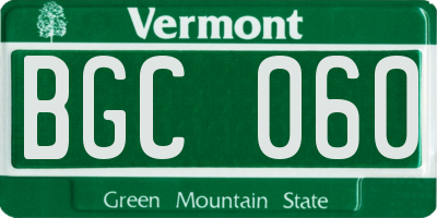 VT license plate BGC060