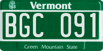 VT license plate BGC091
