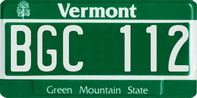 VT license plate BGC112