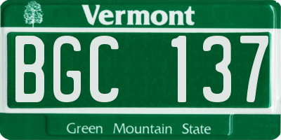VT license plate BGC137