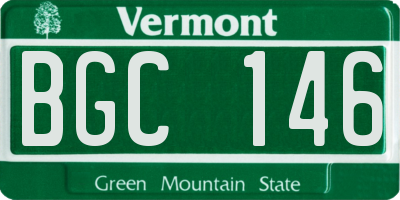 VT license plate BGC146