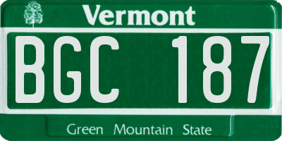 VT license plate BGC187