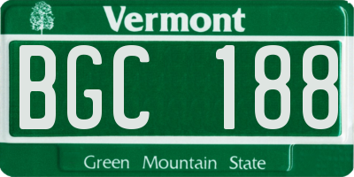 VT license plate BGC188