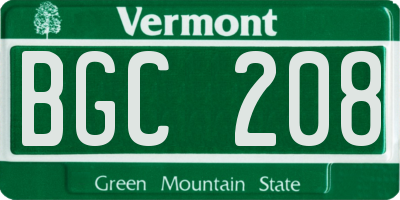 VT license plate BGC208