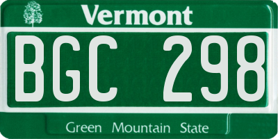 VT license plate BGC298