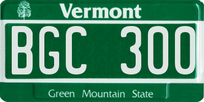 VT license plate BGC300