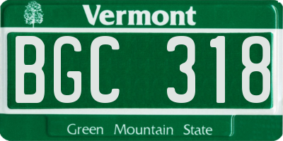 VT license plate BGC318