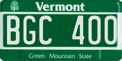 VT license plate BGC400