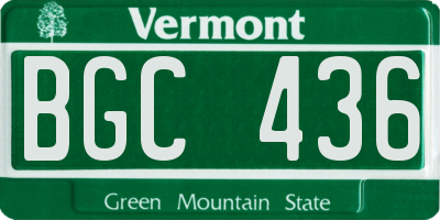 VT license plate BGC436