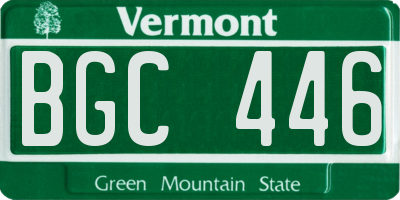 VT license plate BGC446