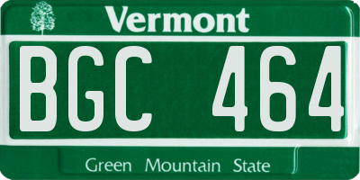 VT license plate BGC464