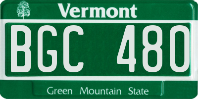 VT license plate BGC480