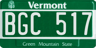 VT license plate BGC517
