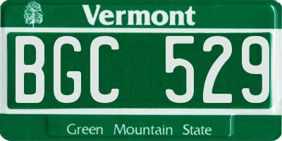 VT license plate BGC529