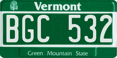 VT license plate BGC532