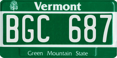 VT license plate BGC687