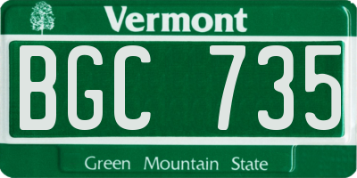 VT license plate BGC735