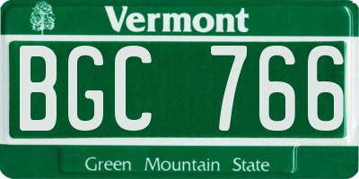VT license plate BGC766