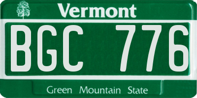 VT license plate BGC776