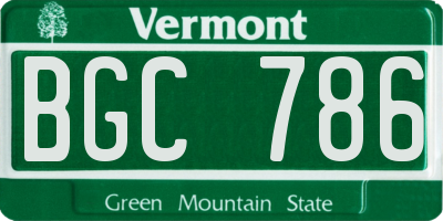 VT license plate BGC786